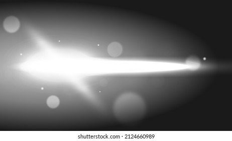 Silver black and white flare lights in dark atmosphere with some bokeh lights