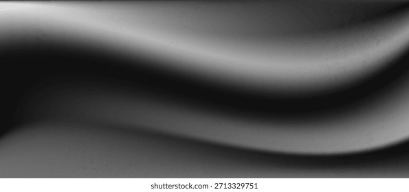 Fundo original preto e branco prata. Ilustração de Superfície Suave Natural. Malha De Gradiente Ondulado Cinza. Fundo de Linhas Horizontais Metálicas em Branco. Malha De Gradiente Ondulado De Allumínio Monocromático.