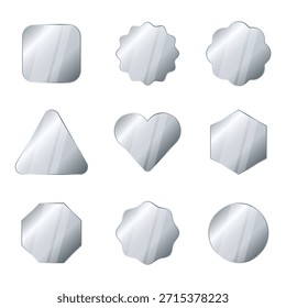 Silver Blank Label Gift Tag Vector Illustration