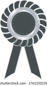 Silver Blank Medal with Ribbon Vector