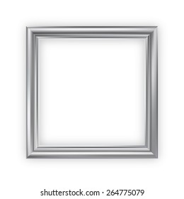 Silver Blank Picture Frame, Vector, Square  