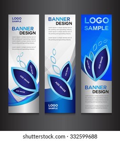 silver and blue Collection banner design vector illustration, roll up template, advertisement, display, flyer design, presentation, banner template, stand template