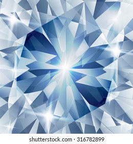 Plata y azul con diamante conceptual. vectorial