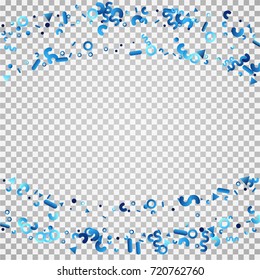Silver blue confetti on a black background. Shining elements. Flat glitter. Abstract festive decoration . Glamorous vector background.
