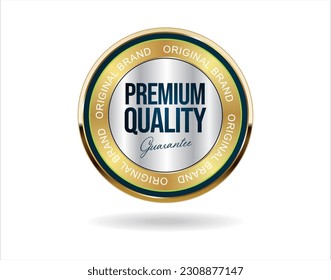 Silver and blue high quality badge vector illustration 