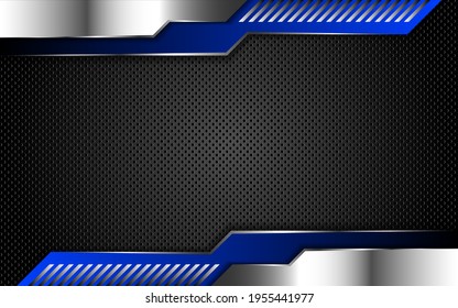 Silver and blue metal frame with dark steel mesh background. Sports technology innovation concept - Powered by Shutterstock - Get 15% off with code: PIKWIZARD15