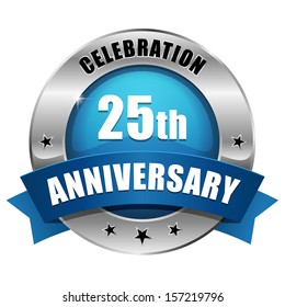 Silver blue twenty-five year anniversary badge