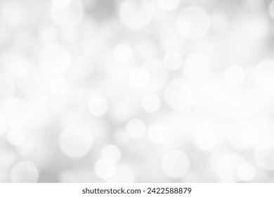 Silver Bokeh Background. Blurred Backdrop. Snow Pattern. Vector illustration
