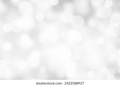 Silver Bokeh Background. Blurred Bright Design. Winter Snow Pattern. Vector illustration