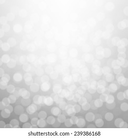 Silver Bokeh Background With Gradient Mesh, Vector Illustration