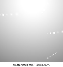 Silver Bokeh Christmas Background. Snow Flakes on Light Grey. Blurred Vector Design. Holiday Winter Backdrop With Glow and Overlay Effect. Season Bling Christmas Decoration.