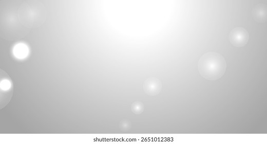 Silver Bokeh Christmas Background. Snow Flakes on Light Grey. Blurred Vector Design. Holiday Winter Backdrop With Glow and Overlay Effect. Season Bling Christmas Decoration.