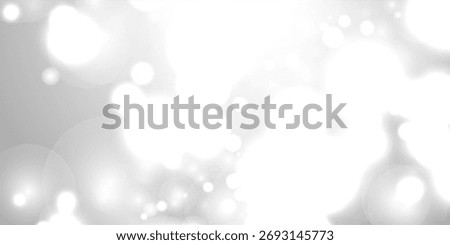 Silver Bokeh Christmas Background. Snow Flakes on Light Grey. Blurred Vector Design. Holiday Winter Backdrop With Glow and Overlay Effect. Season Bling Christmas Decoration.