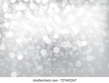 Silver bokeh festive background, Abstract design for Marry Christmas and Happy new year
