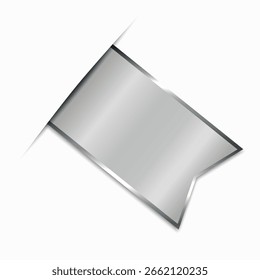 silver bookmark banner with silver frame