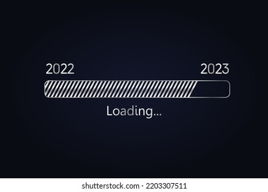 Silver Boot 2022 New Year and Christmas. Loading screen.Isolated on a black background.