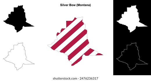 Silver Bow County (Montana) outline map set