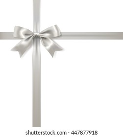 Silver Bow White Transparent, Silver Ribbon Bow, Ribbon Clipart, Bow  Clipart, Silver Ribbon PNG Image For Free Download