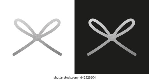 Silver Bow Icon. Vector