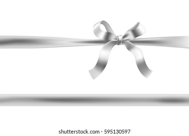 silver bow ribbon illustration. vector