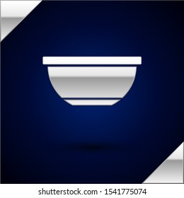 Silver Bowl icon isolated on dark blue background.  Vector Illustration