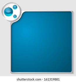 silver box for any text with blue Christmas balls