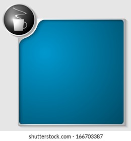 silver box for any text with cup of coffee