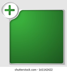 silver box for any text with green plus sign