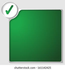 silver box for any text with green check box