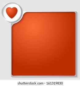 silver box for any text with red heart