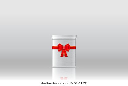 silver box in the white studio room