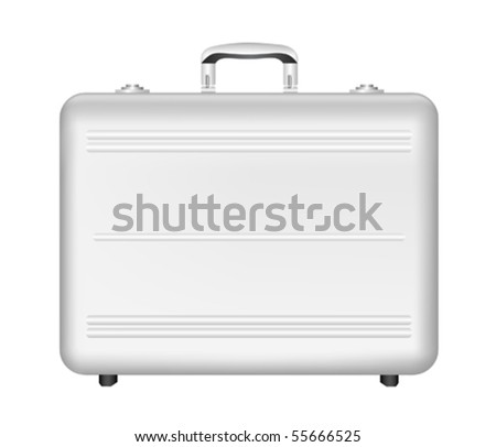 silver briefcase Ð¾n white background. Vector