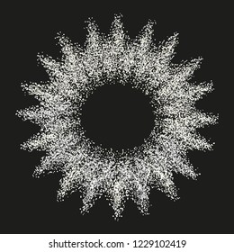 Silver bright star on a dark background. Shining template
