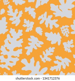 Silver brocade sage seamless illustrated pattern by www.danmaridesign.com. Nature inspired leafy art for fabrics, gift wrapping, stationery, kids, party and interior design. 