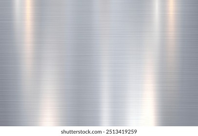 Silver brushed steel metal texture background vector.	