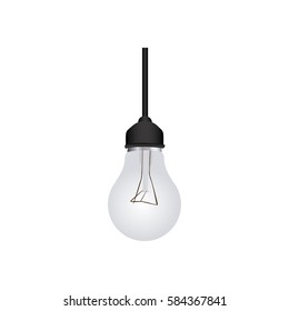 silver bulb hanging icon image, vector illustration design stock