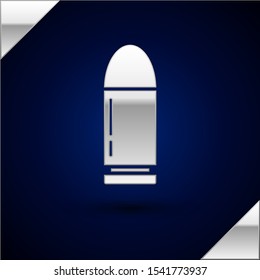 Silver Bullet icon isolated on dark blue background.  Vector Illustration
