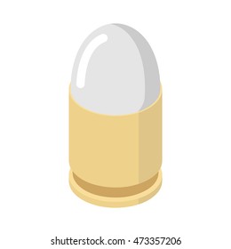 Silver Bullet isolated. Ammunition on white background