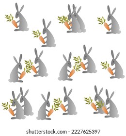 silver bunny vector Easter Christmas background