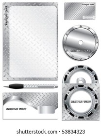 Silver business advertising vector set