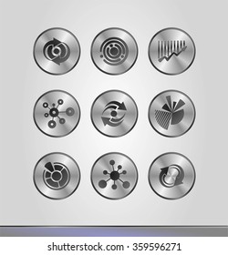 Silver business icons 