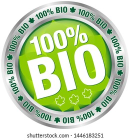 Silver Button 100% BIO Green With Leaf