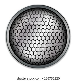 Silver button, vector 