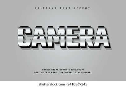 Silver Camera editable text effect template