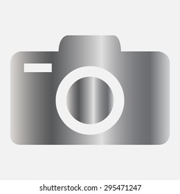Silver Camera icons. Vector illustration