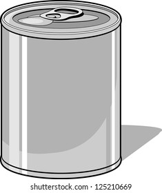 Silver Can Vector Stock Vector (Royalty Free) 125210669 | Shutterstock