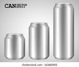 Silver can vector, ideal for beer, lager, alcohol, soft drink, soda, fizzy pop, lemonade, cola, energy drink, juice, water etc. Drawn with mesh tool. Fully adjustable & scalable