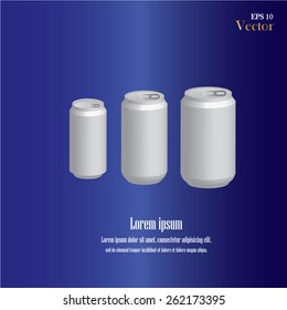 Silver can vector . ideal for beer, lager, alcohol, soft drink, soda, fizzy pop, lemonade, cola, energy drink, juice, water etc.     