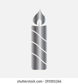 Silver Candle vector icon 