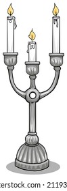 Silver candlestick, vector illustration